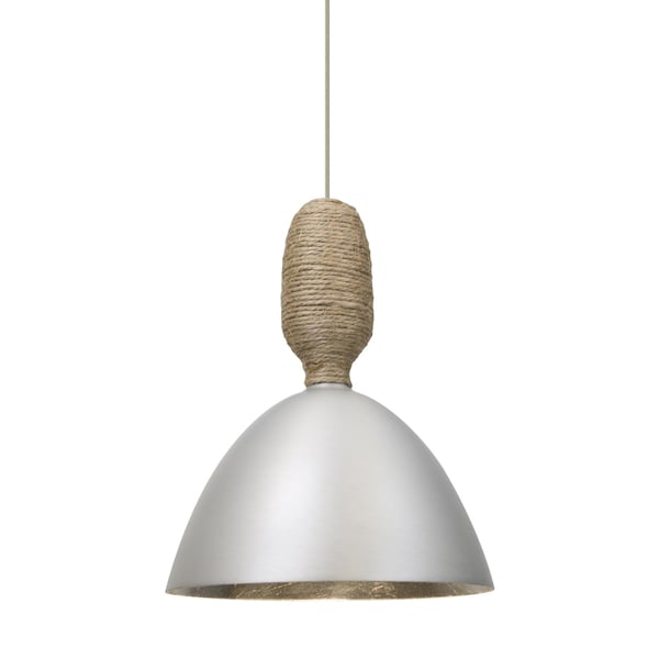 Besa Lighting Creed Cord Pendant, Satin Nickel with Silver Reflector, Satin Nickel, 1x 9W LED 1XT-CREED-LED-SN - main